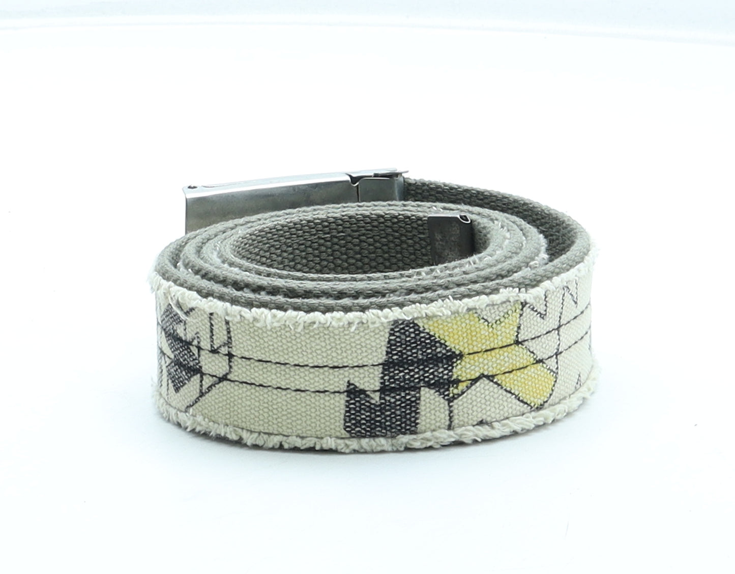 Preworn Mens Multicoloured Geometric Polyester Braided/Woven Belt Belt One Size