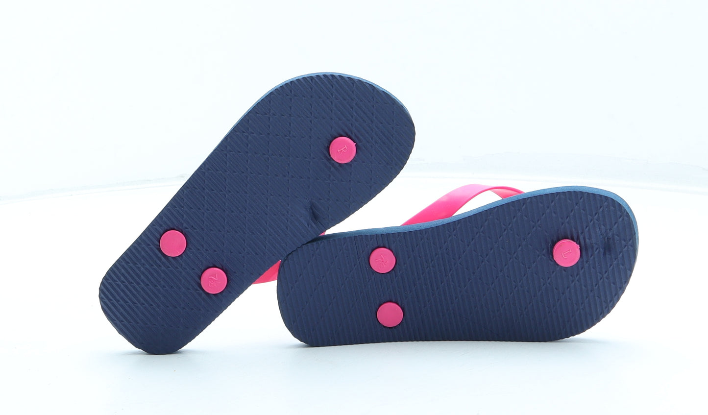 Preworn Girls Blue Rubber Thong Sandal UK 10 28 - Flamingo Pattern Size UK 10-11