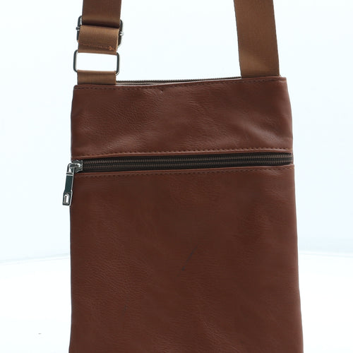 Preworn Womens Brown Polyurethane Crossbody Size Small