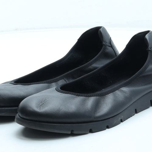 Hotter Womens Black Leather Slip On Flat UK
