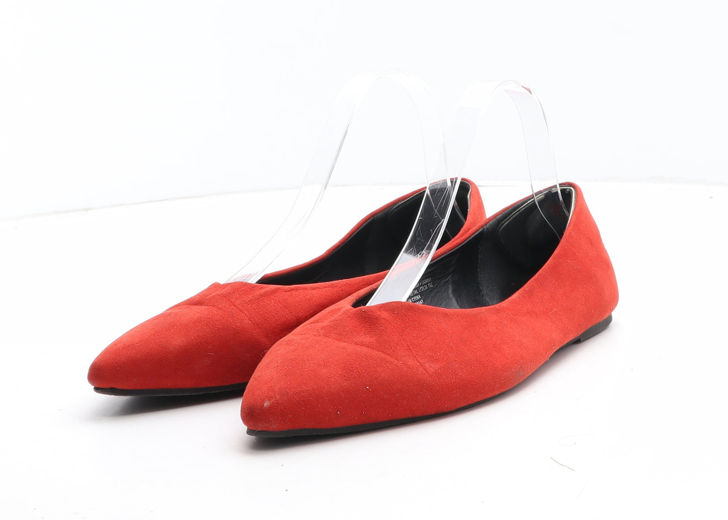 Papaya Womens Red Synthetic Slip On Flat UK