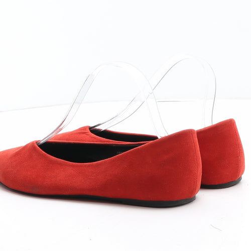 Papaya Womens Red Synthetic Slip On Flat UK