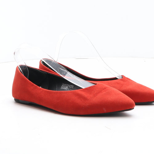 Papaya Womens Red Synthetic Slip On Flat UK