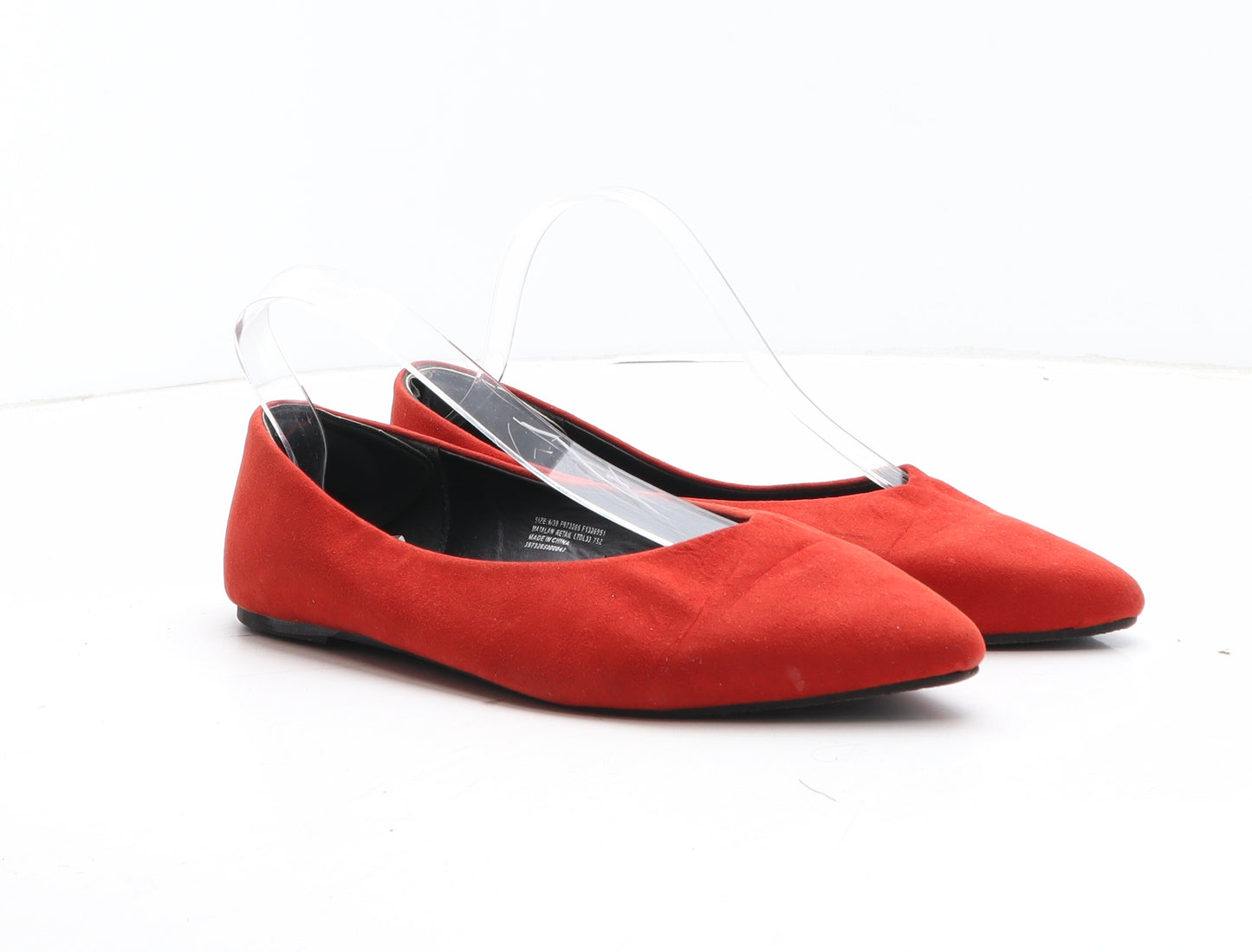 Papaya Womens Red Synthetic Slip On Flat UK