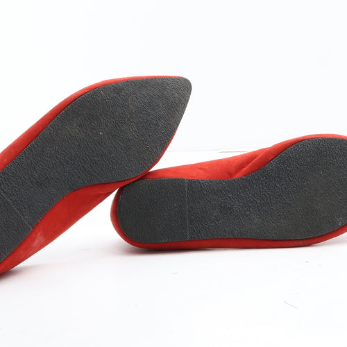 Papaya Womens Red Synthetic Slip On Flat UK