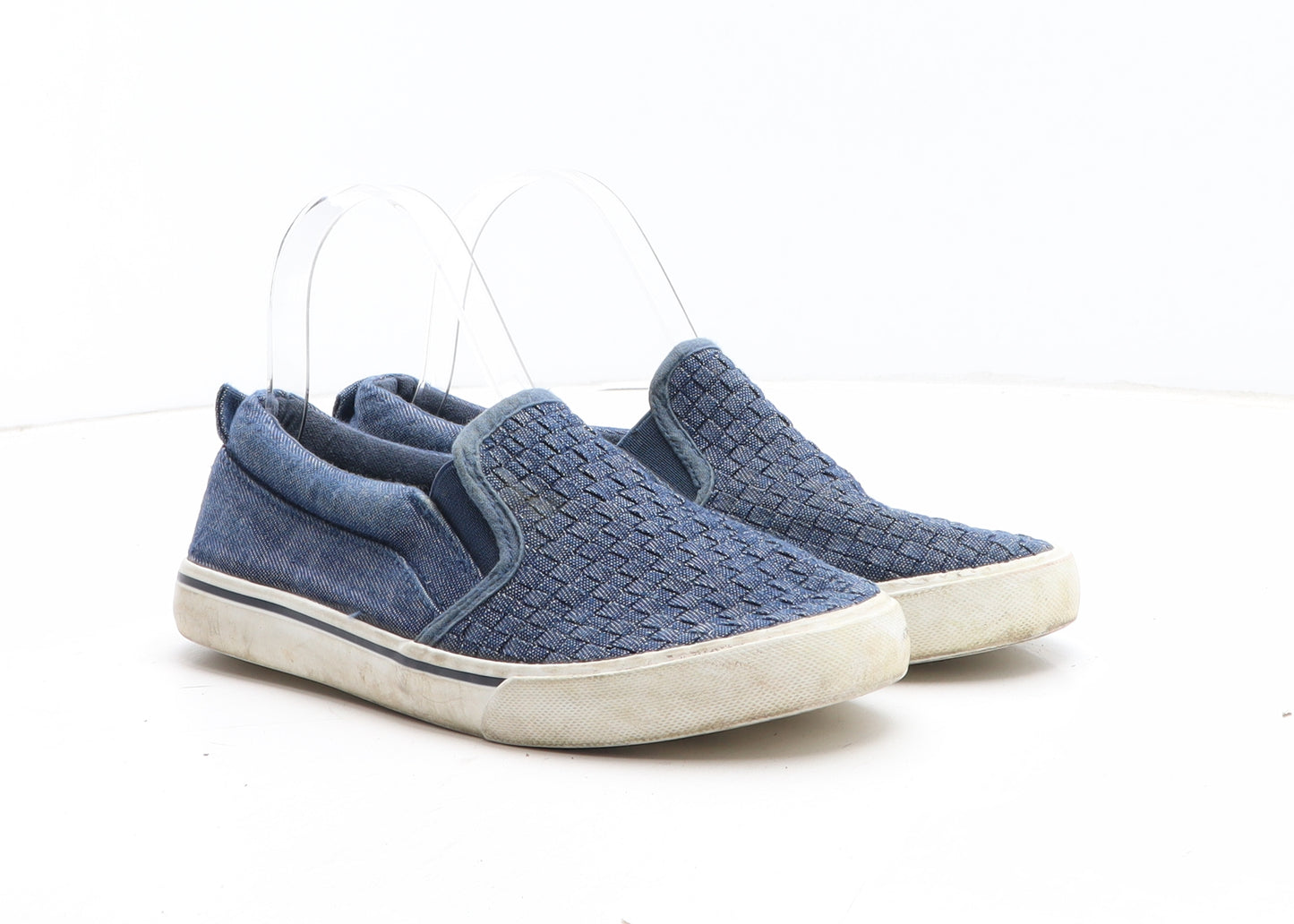 Primark Womens Blue Geometric Synthetic Trainer Casual UK