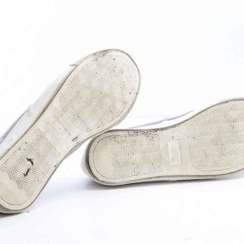 Primark Womens Purple Synthetic Slip On Casual UK - Pom Pom Detail