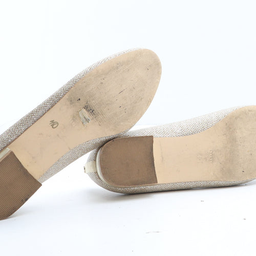 Dune Womens Gold Silk Slip On Flat UK - UK Size Estimated 7