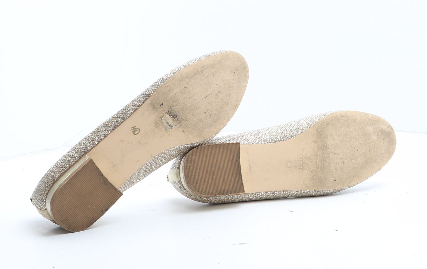 Dune Womens Gold Silk Slip On Flat UK - UK Size Estimated 7