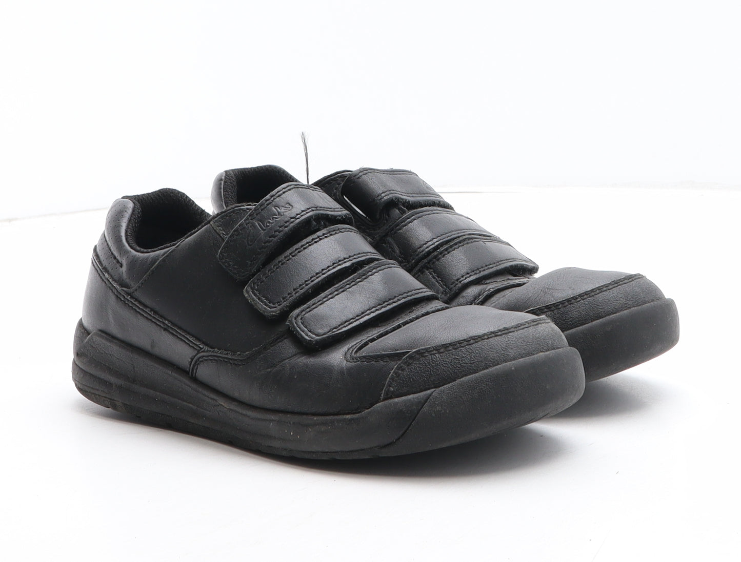 Clarks Boys Black Synthetic Trainer UK 1