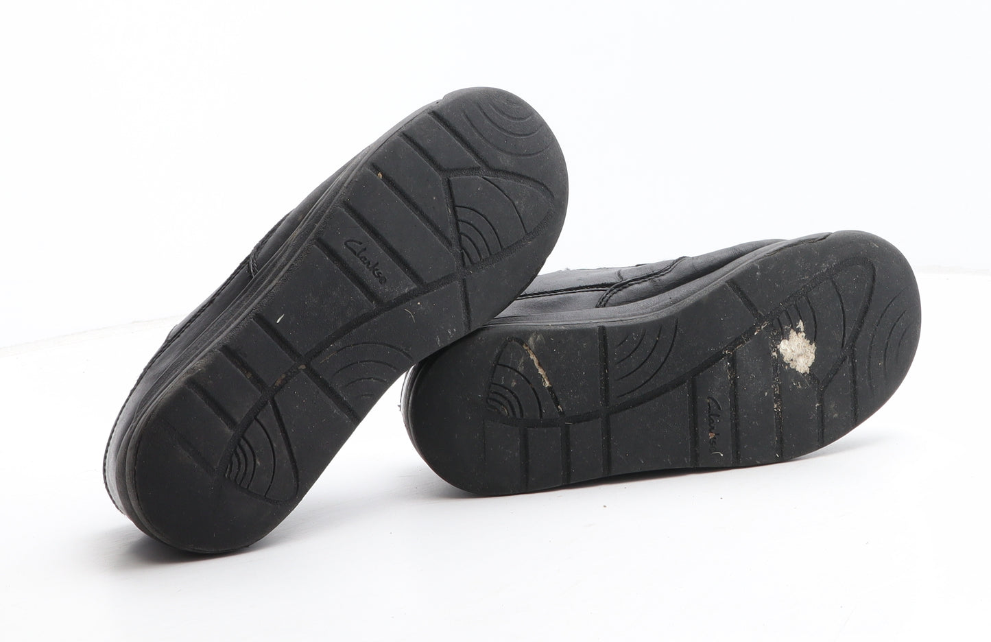 Clarks Boys Black Synthetic Trainer UK 1