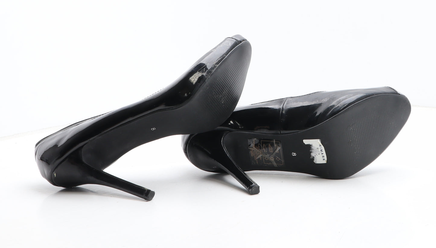 Atmosphere Womens Black Synthetic Court Heel UK