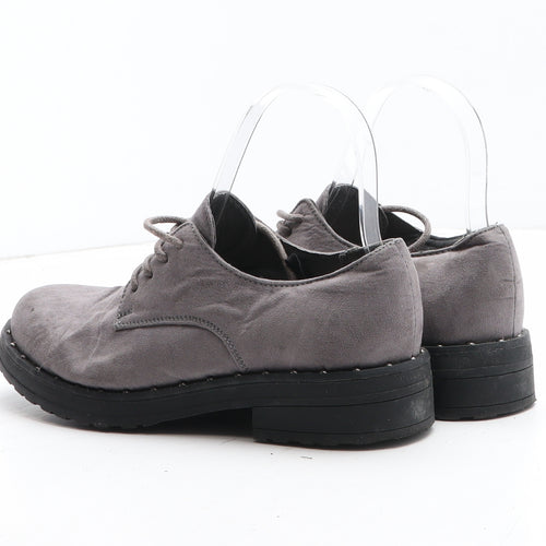 Primark Womens Grey Synthetic Oxford Casual UK