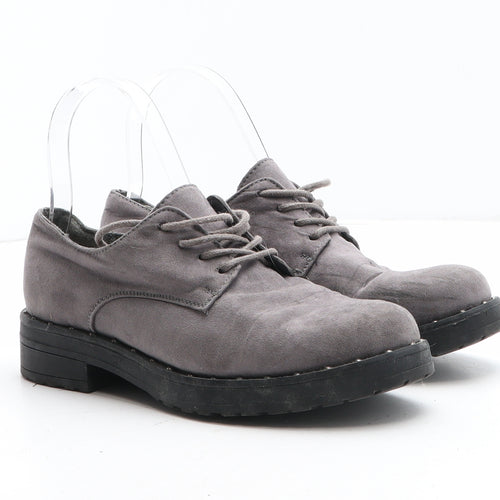 Primark Womens Grey Synthetic Oxford Casual UK