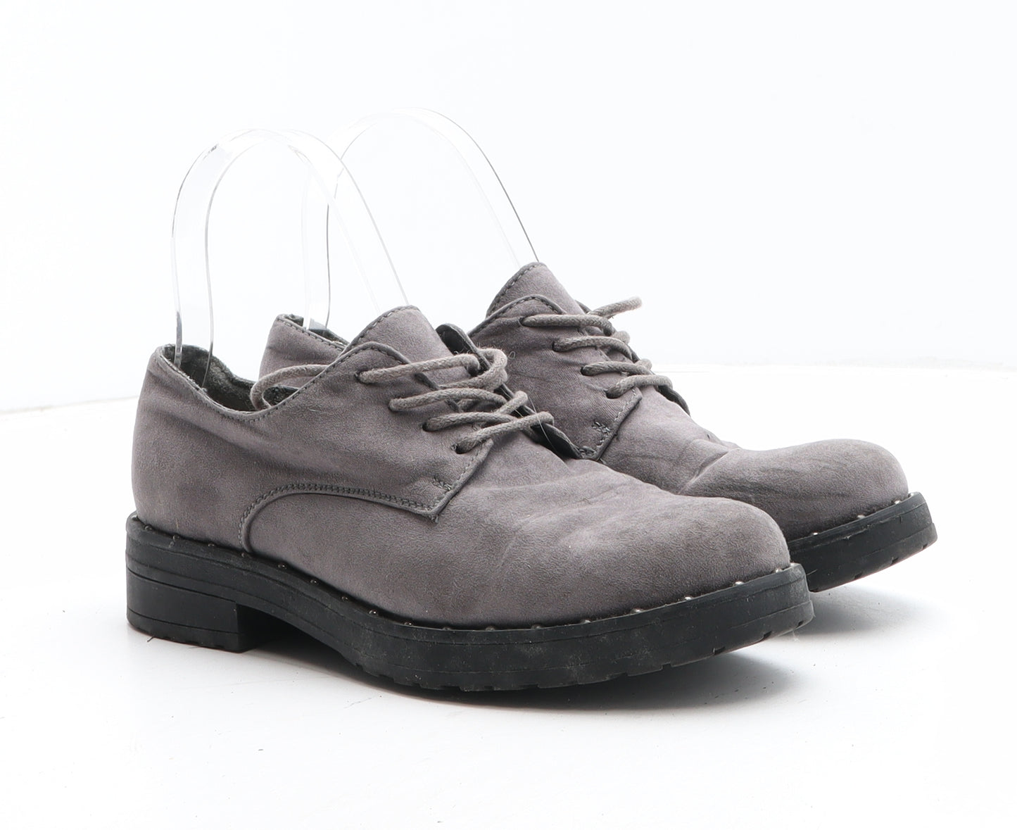 Primark Womens Grey Synthetic Oxford Casual UK