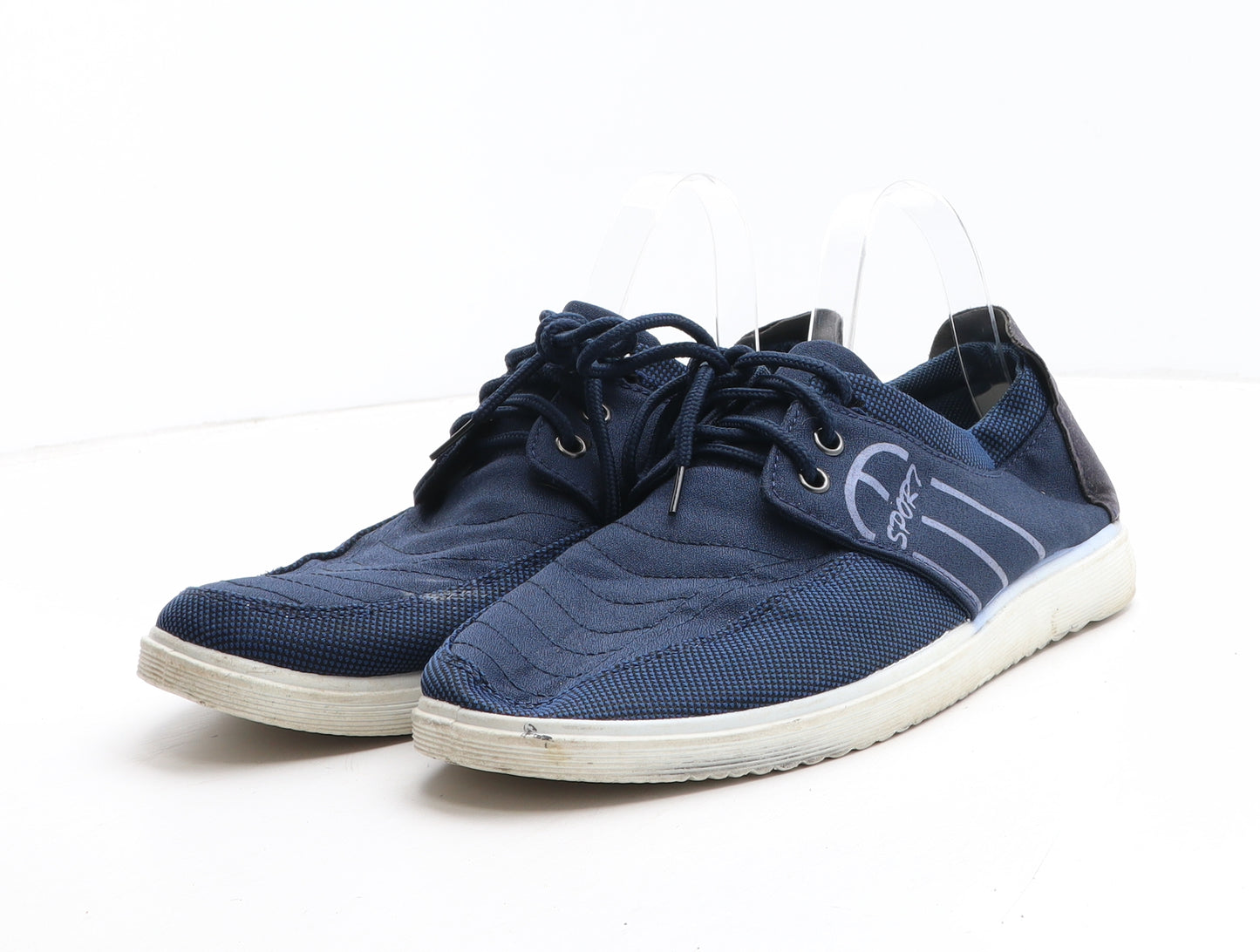 Preworn Mens Blue Synthetic Slip On Casual UK 10 44 - UK Size Estimated 10