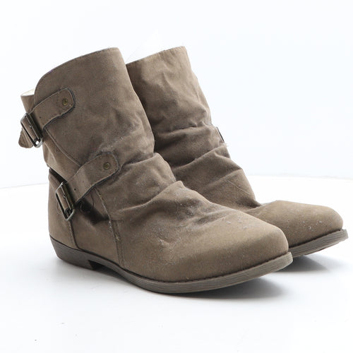 Lilley Womens Brown Synthetic Bootie Boot UK