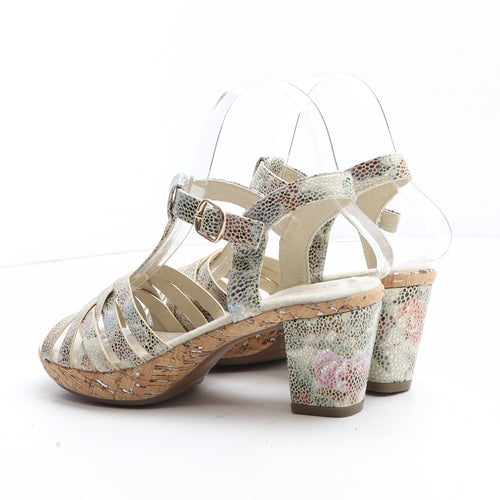 Cipriata Womens Multicoloured Geometric Synthetic Strappy Heel UK