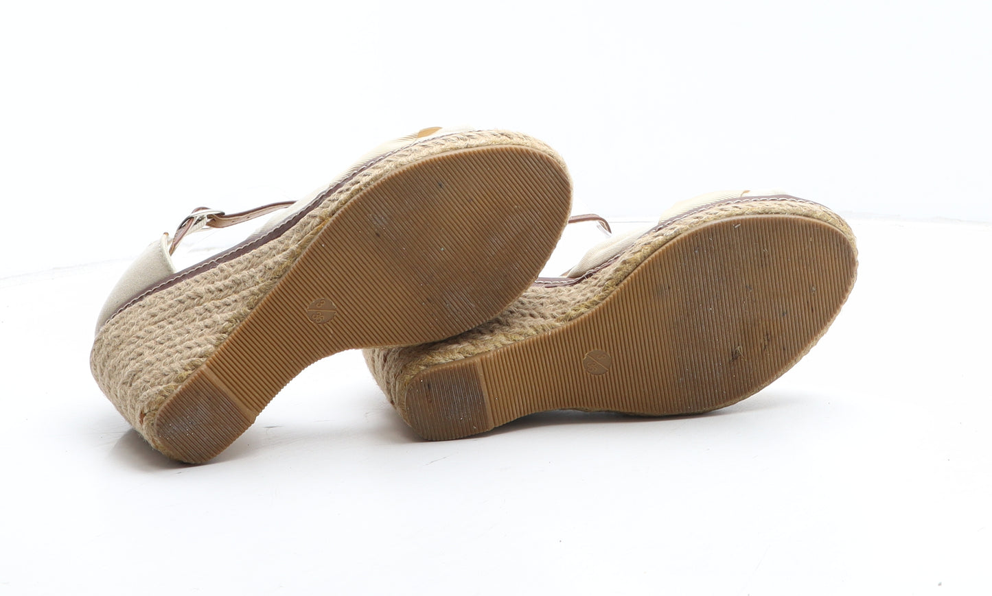 Atmosphere Womens Beige Synthetic Espadrille Heel UK