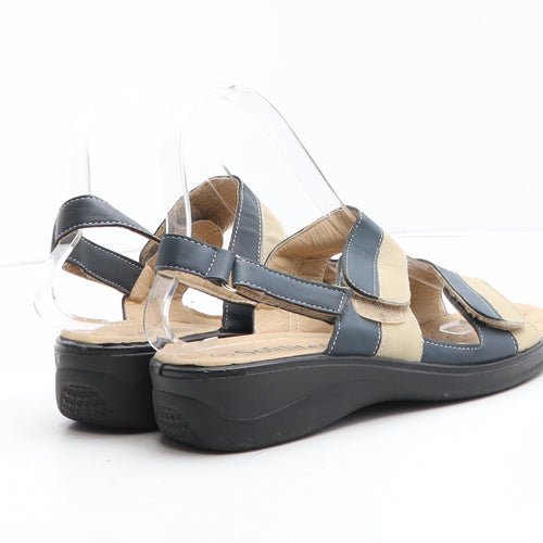 Softlites Womens Blue Colourblock Synthetic Slingback Sandal UK