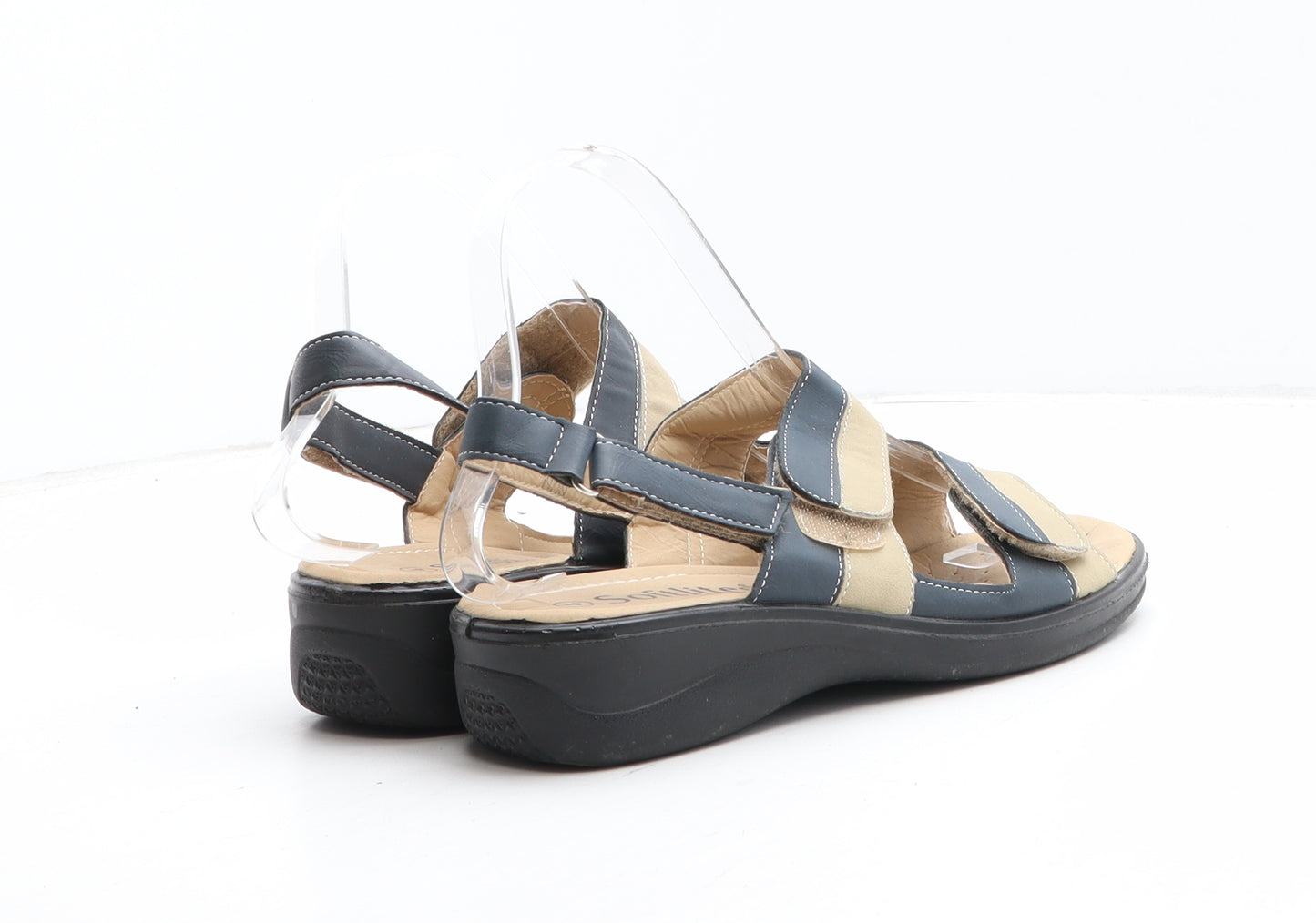 Softlites Womens Blue Colourblock Synthetic Slingback Sandal UK