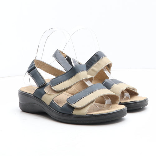 Softlites Womens Blue Colourblock Synthetic Slingback Sandal UK