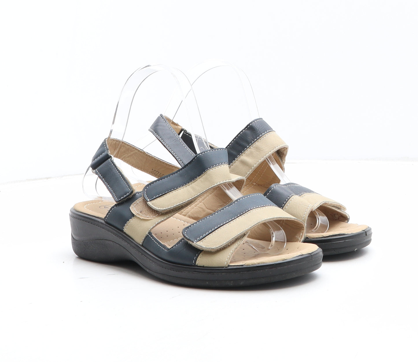 Softlites Womens Blue Colourblock Synthetic Slingback Sandal UK