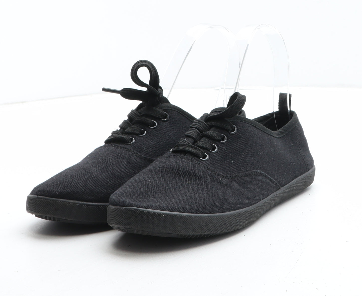 Primark Girls Black Fabric Trainer Casual UK 3
