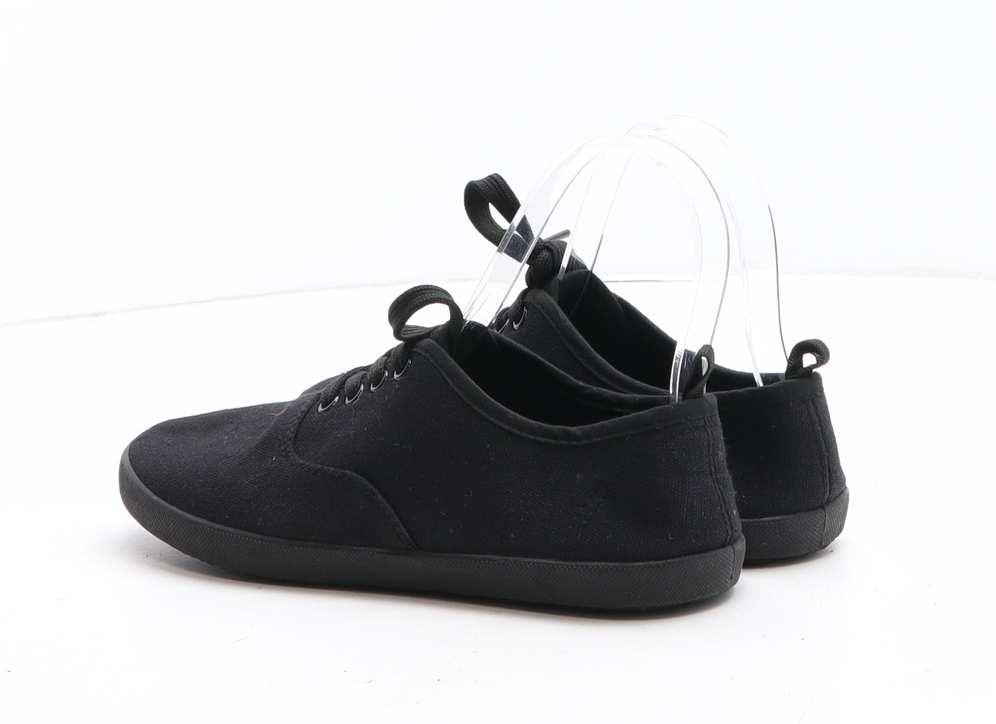 Primark Girls Black Fabric Trainer Casual UK 3