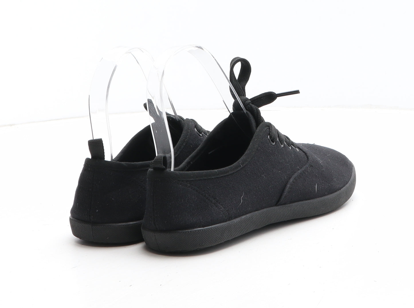 Primark Girls Black Fabric Trainer Casual UK 3