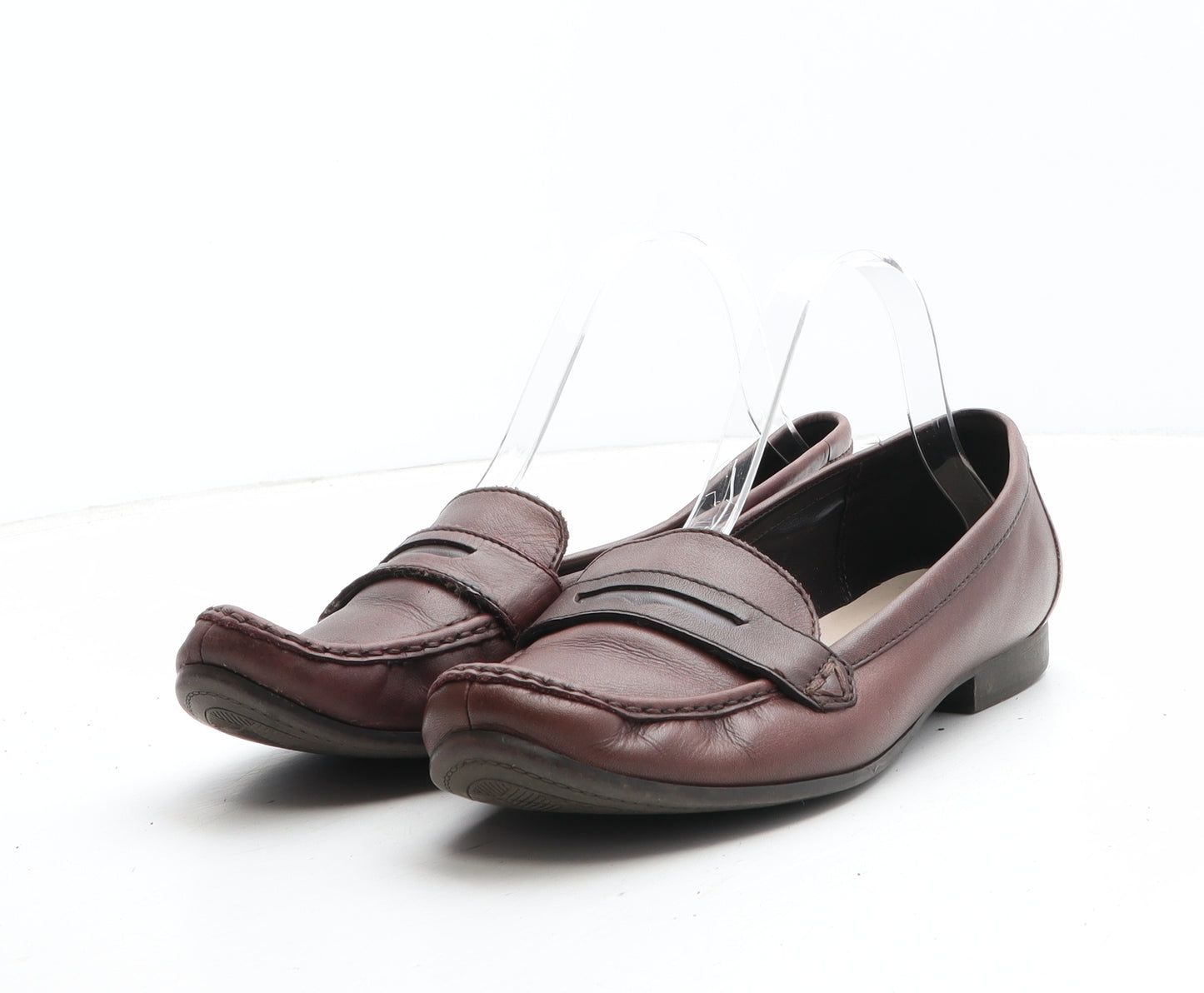 FootGlove Womens Brown Leather Slip On Casual UK