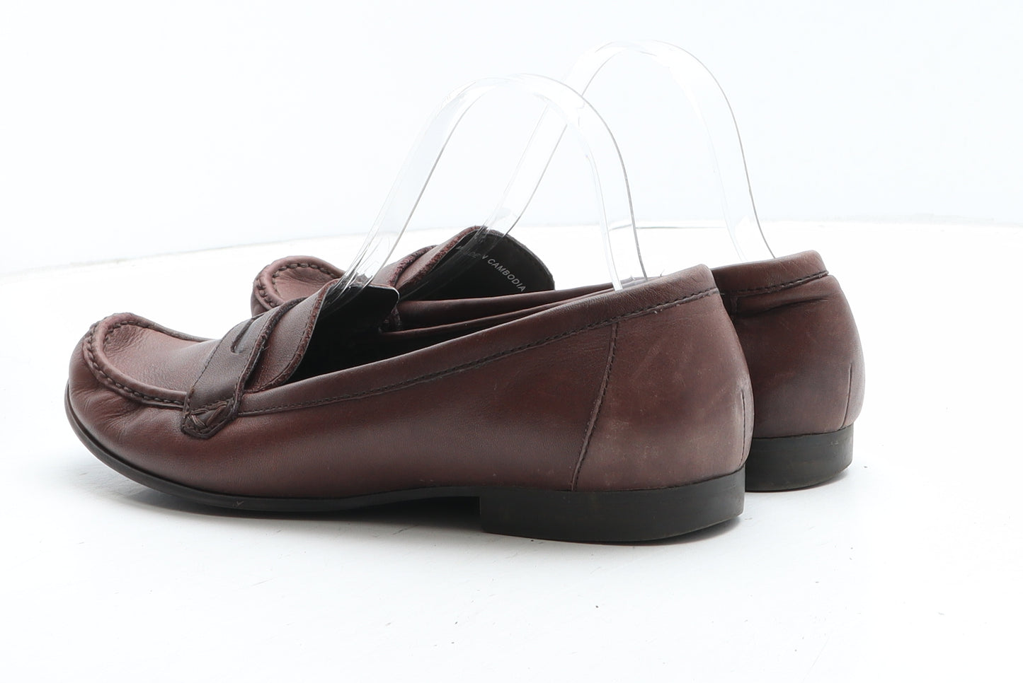 FootGlove Womens Brown Leather Slip On Casual UK
