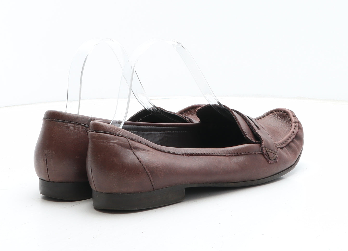 FootGlove Womens Brown Leather Slip On Casual UK