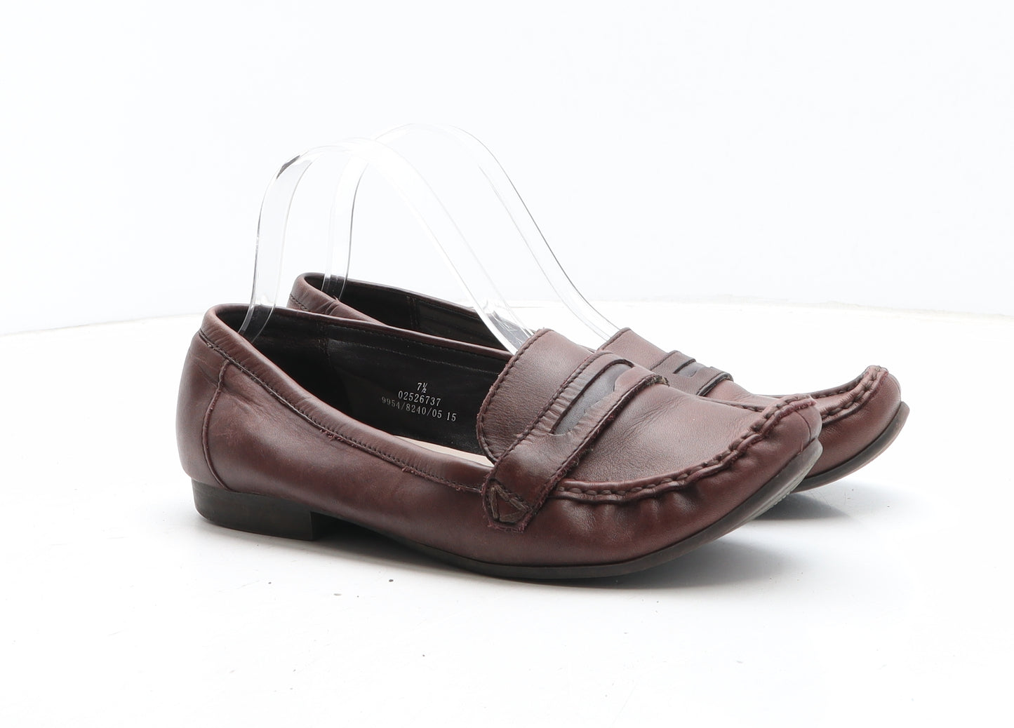 FootGlove Womens Brown Leather Slip On Casual UK