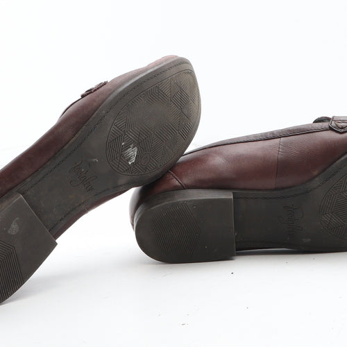 FootGlove Womens Brown Leather Slip On Casual UK