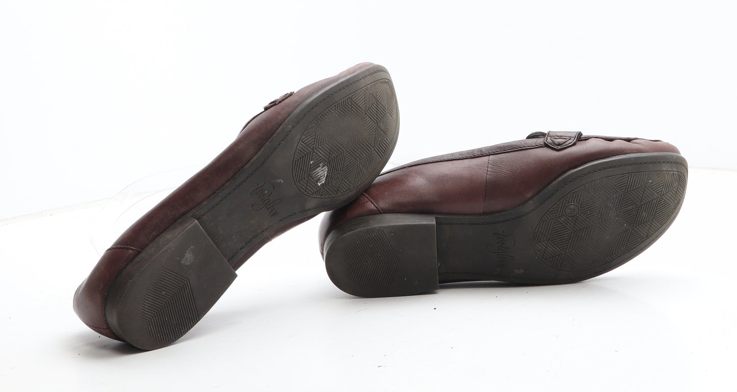 FootGlove Womens Brown Leather Slip On Casual UK