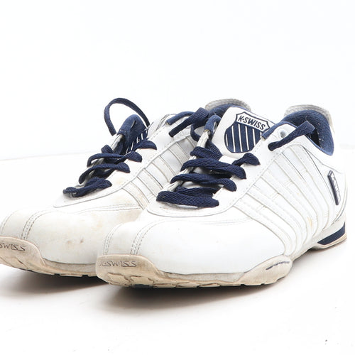 K-Swiss Womens White Leather Trainer UK