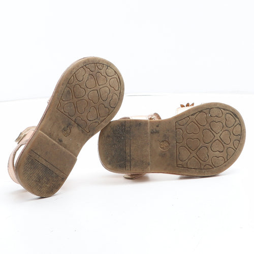 Primark Girls Pink Synthetic Fisherman Sandal UK 6 - Flower Detail