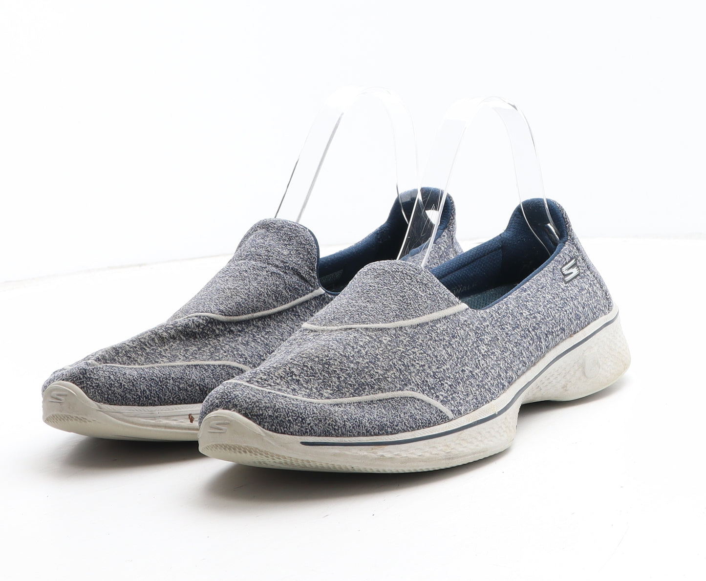 Skechers Womens Blue Fabric Slip On Casual UK