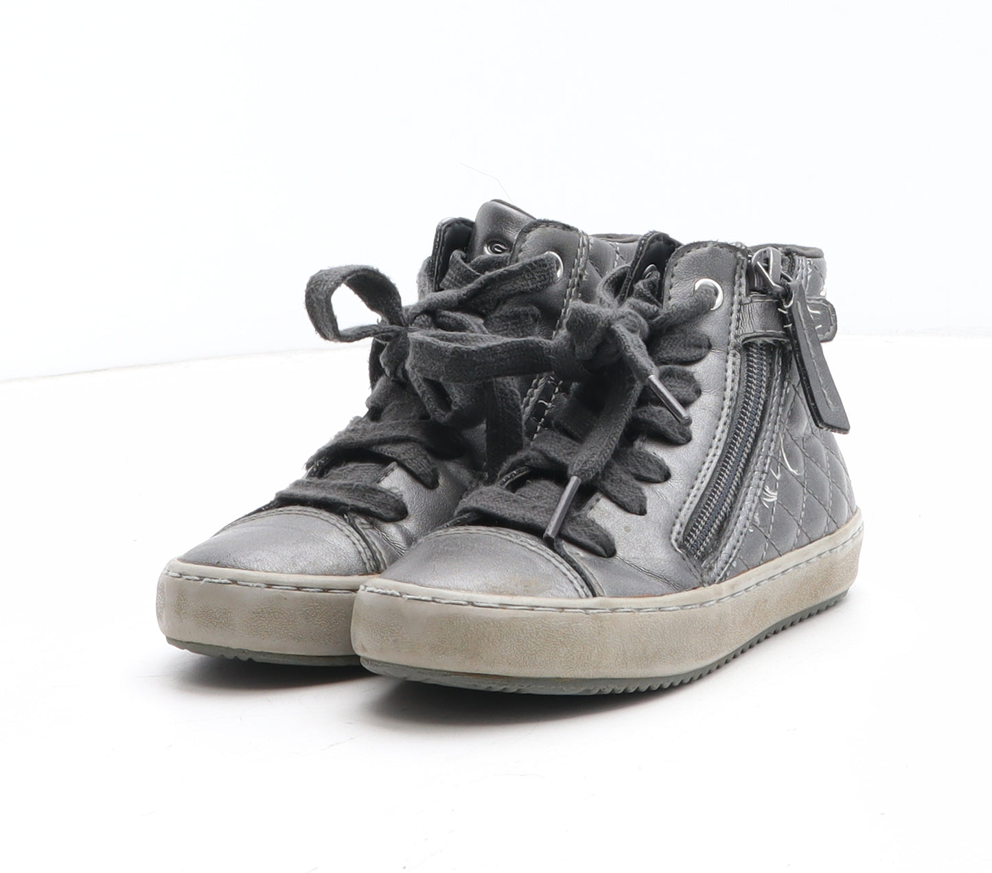 Geox Girls Grey Synthetic Trainer UK 9
