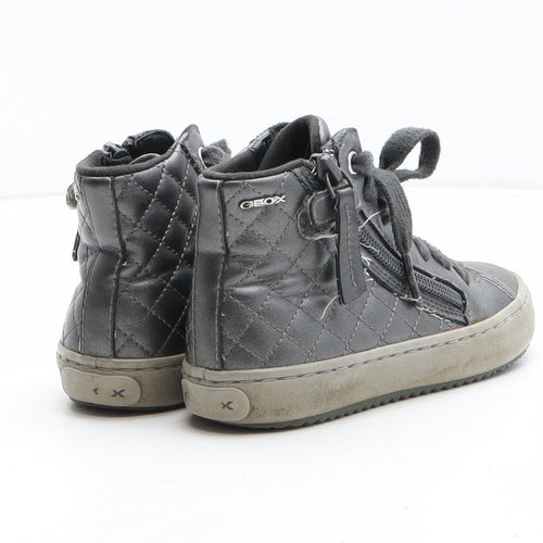 Geox Girls Grey Synthetic Trainer UK 9