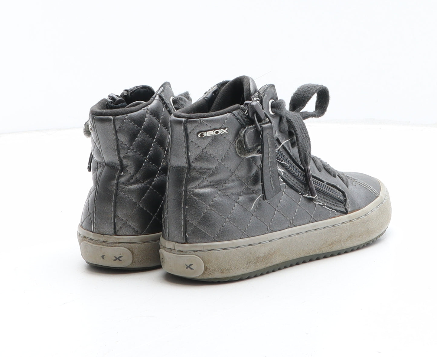 Geox Girls Grey Synthetic Trainer UK 9