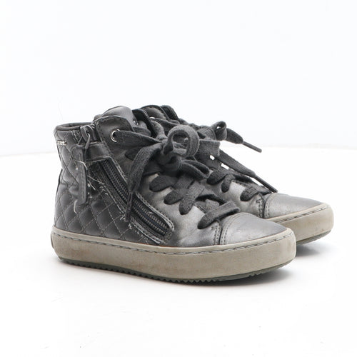 Geox Girls Grey Synthetic Trainer UK 9