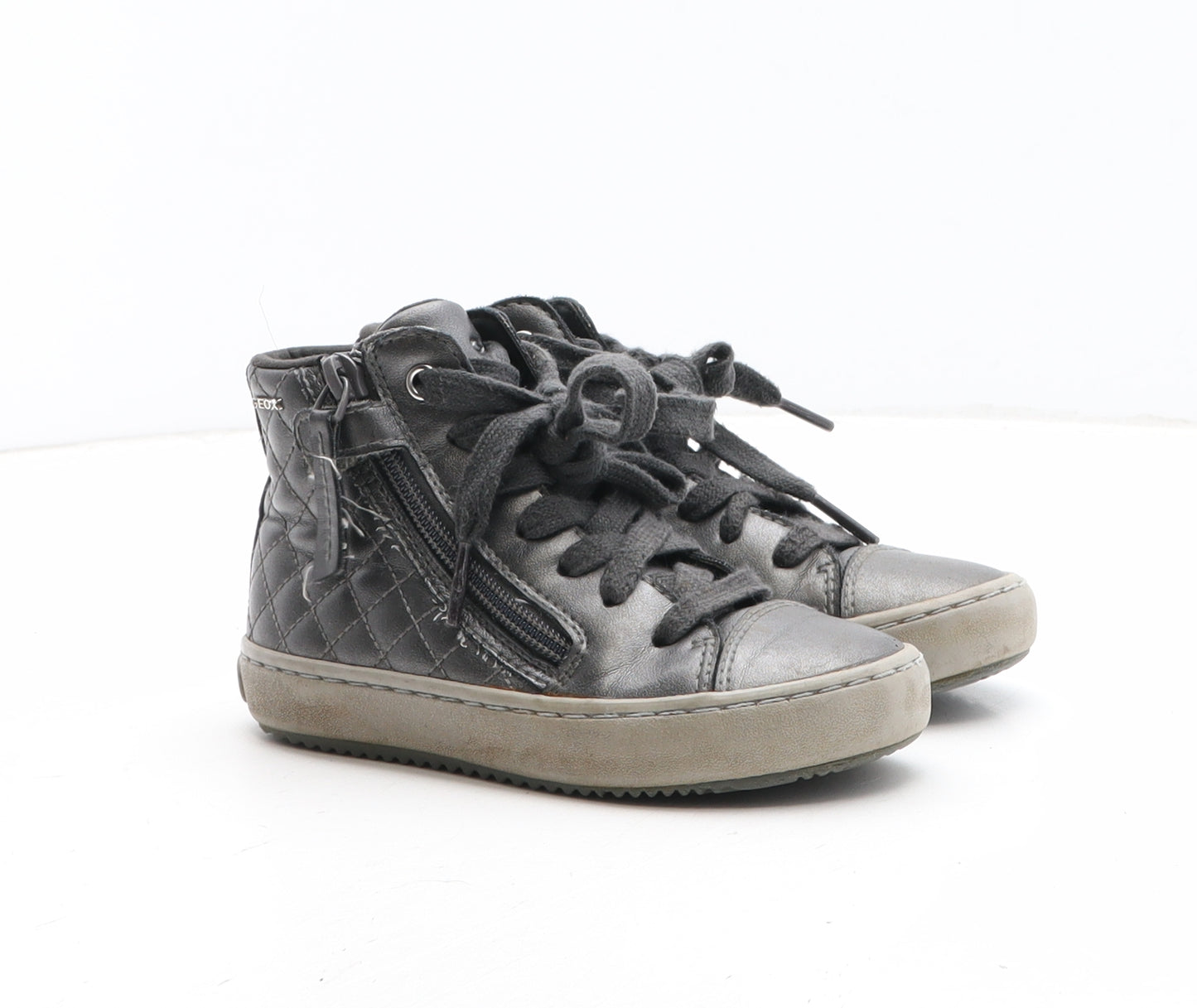 Geox Girls Grey Synthetic Trainer UK 9
