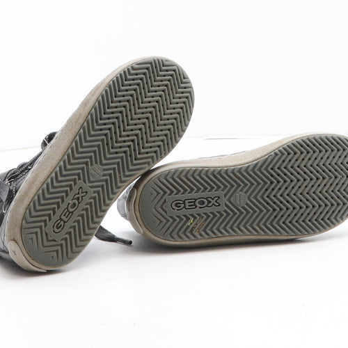 Geox Girls Grey Synthetic Trainer UK 9
