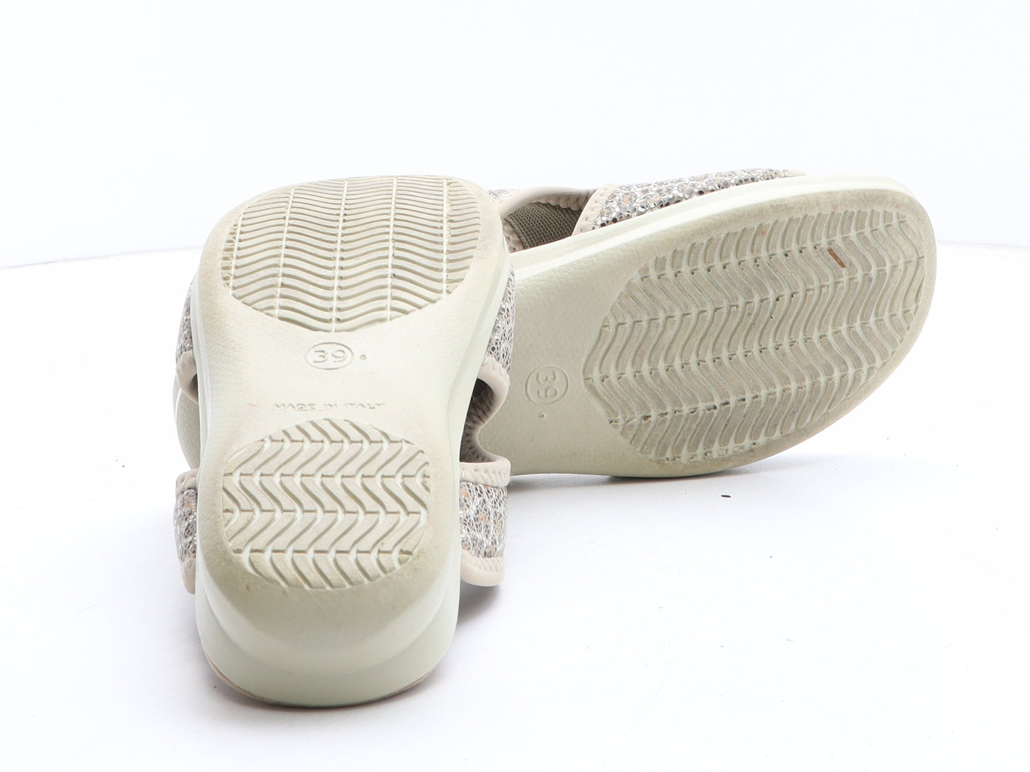 Pavers Womens Beige Animal Print Synthetic Slip On Sandal UK - Leopard Pattern
