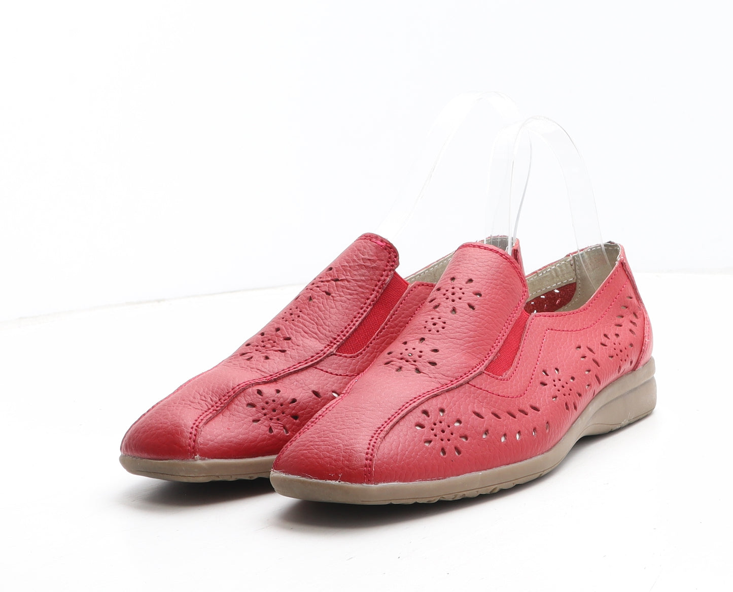 Cushion Walk Womens Red Geometric Polyamide Slip On Flat UK