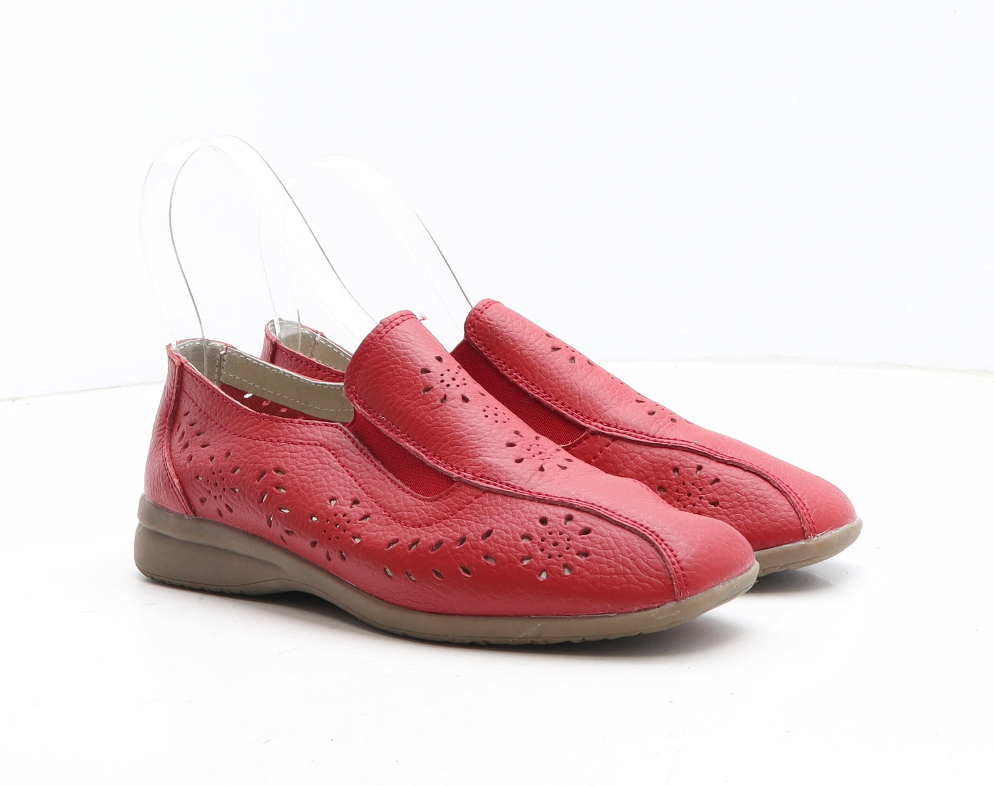 Cushion Walk Womens Red Geometric Polyamide Slip On Flat UK