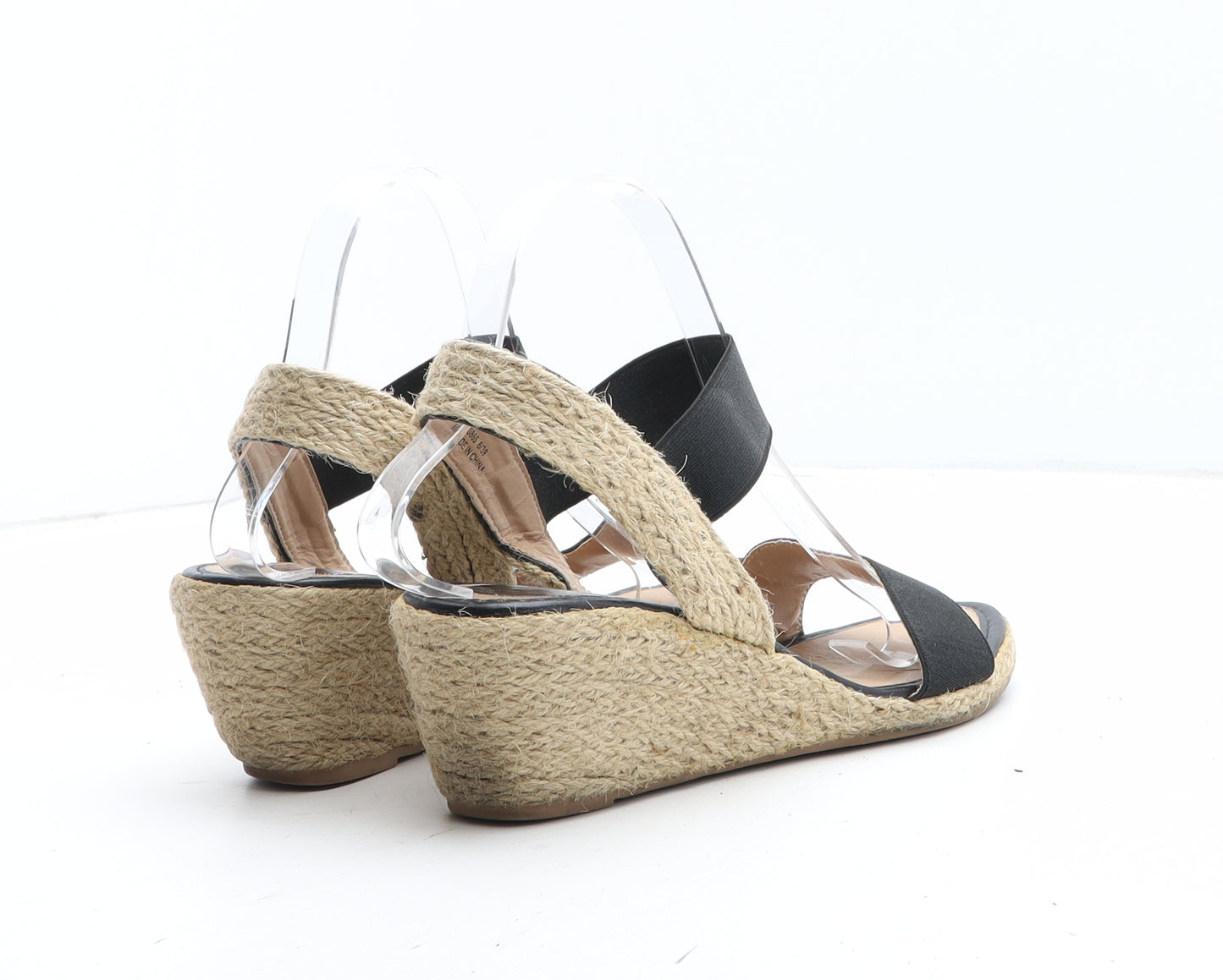 Lipsy Womens Black Synthetic Espadrille Heel UK