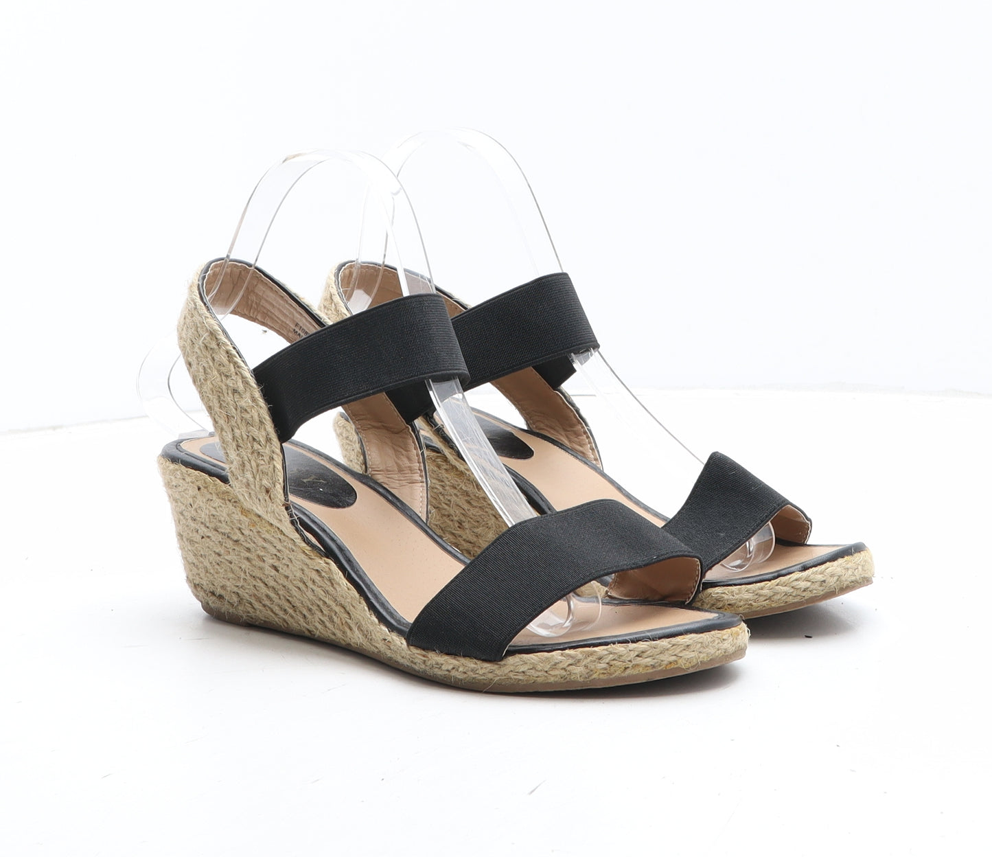 Lipsy Womens Black Synthetic Espadrille Heel UK